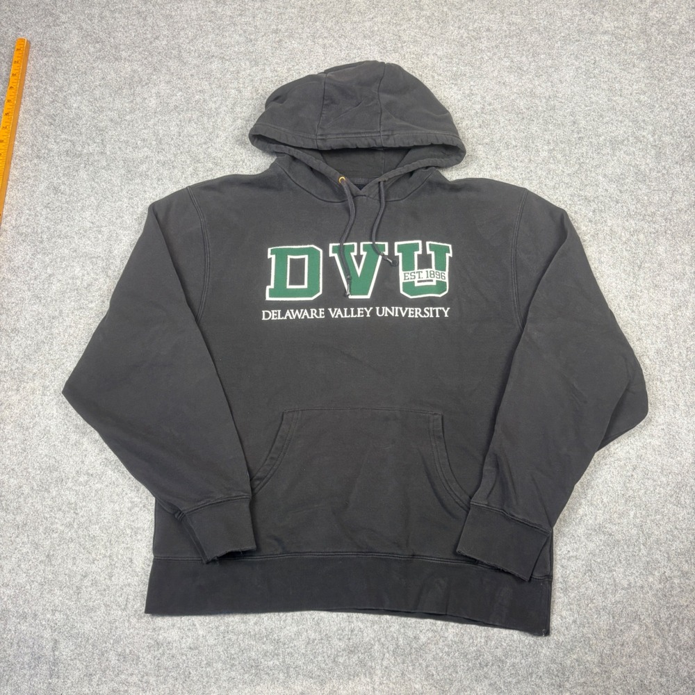 Jansport Delaware Valley University Hoodie Black DVU Sweatshirt Mens Large